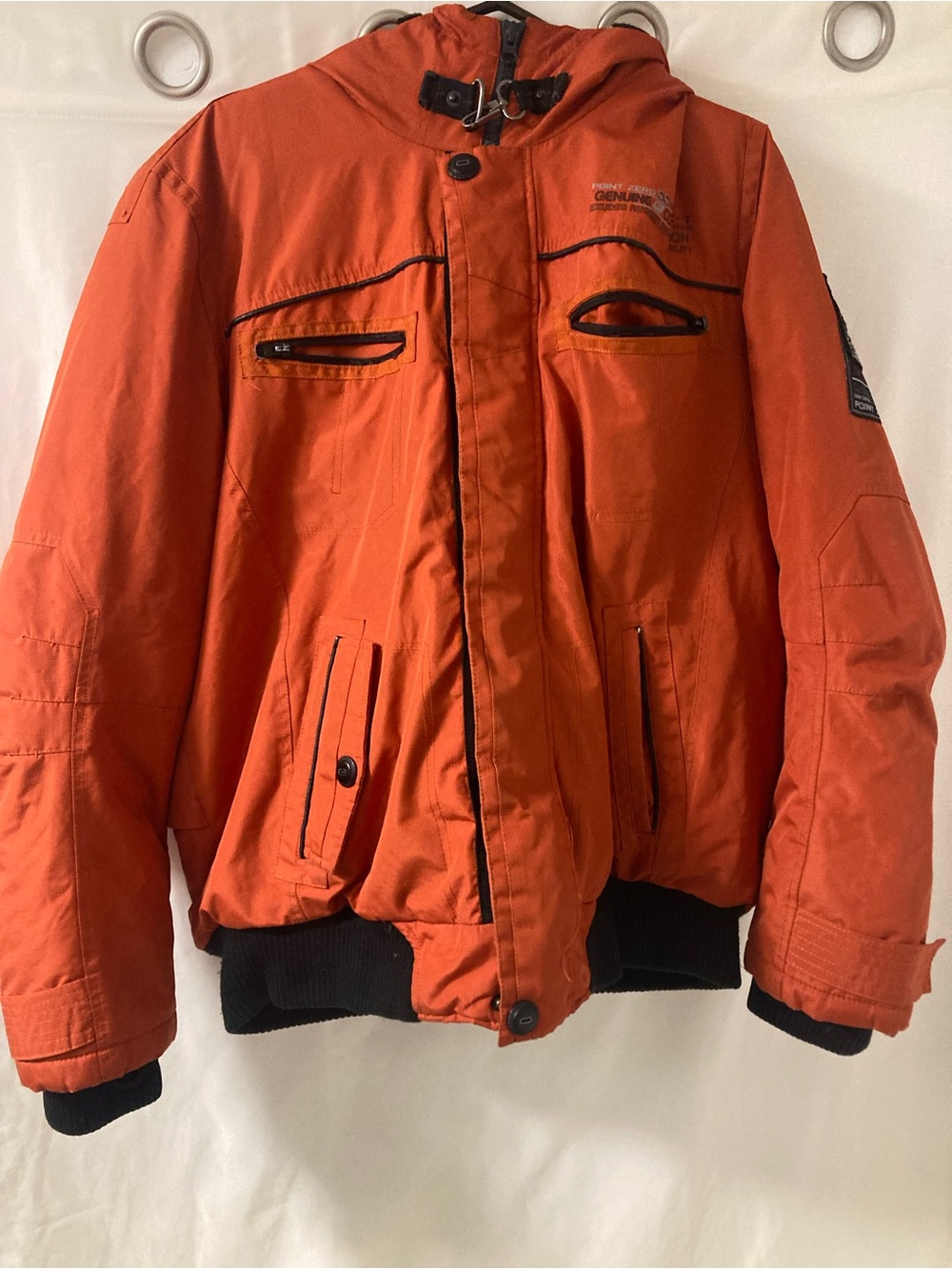 Point Zero 55 Series Orange Hooded Winter Jacket XL Heavy Insulated Coat